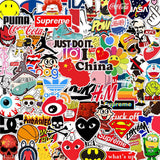 100 Pcs Fashion Cute Brand Logo Waterproof Sticker - Photo 1