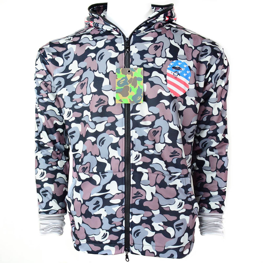 Bape X Adidas Shark Black Camo Hoodie