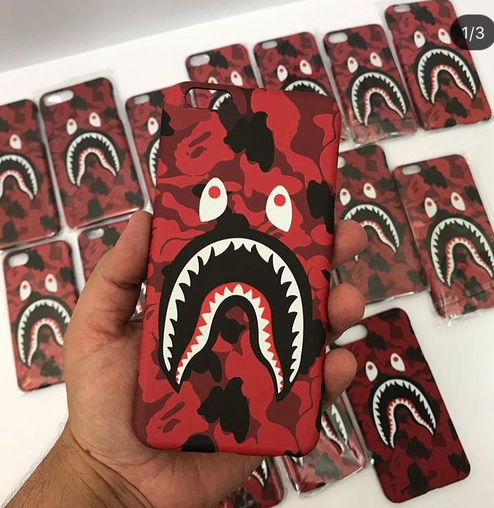 a bathing ape Bape Red Iphone Covers (Glows in Dark)