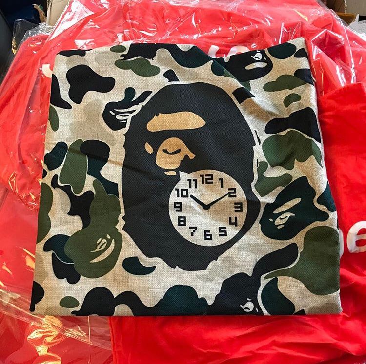 A Bathing Ape BAPR CLOCK Pillow Cushion [ HYPEBEAST ROOM DECOR]