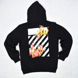 Off-White Diagonal Fire Spliced Hoodie - Photo 2