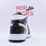 Air Jordan 1 Mid Gold Patent Leather - Photo 4