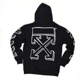 Off-White 3D Marker Line Arrows Hoodie Black [Hop Batch] - Photo 1