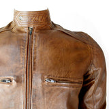 CDL Distressed Brown Leather Jacket - Photo 2