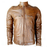 CDL Distressed Brown Leather Jacket - Photo 1