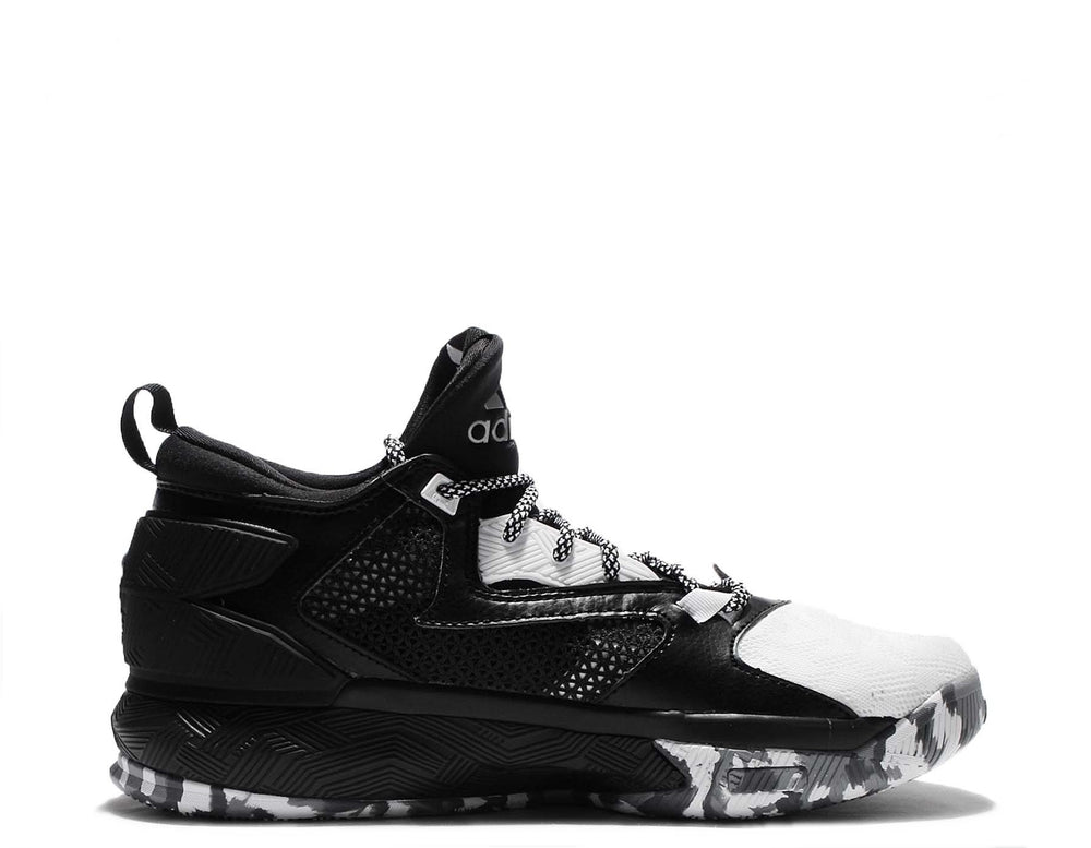 Authentic Adidas D Lillard 2 Damian Black White Basketball Shoes
