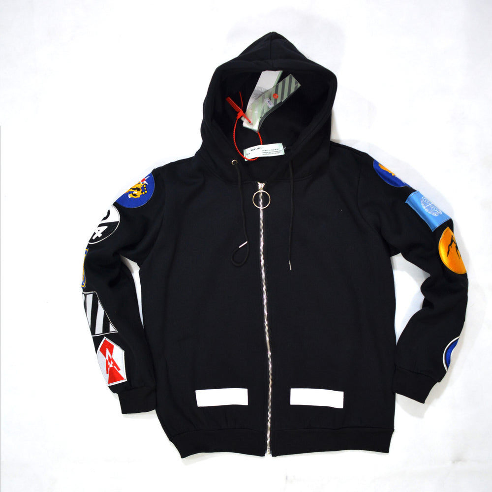 Off-White Badges Zipper Hoodie