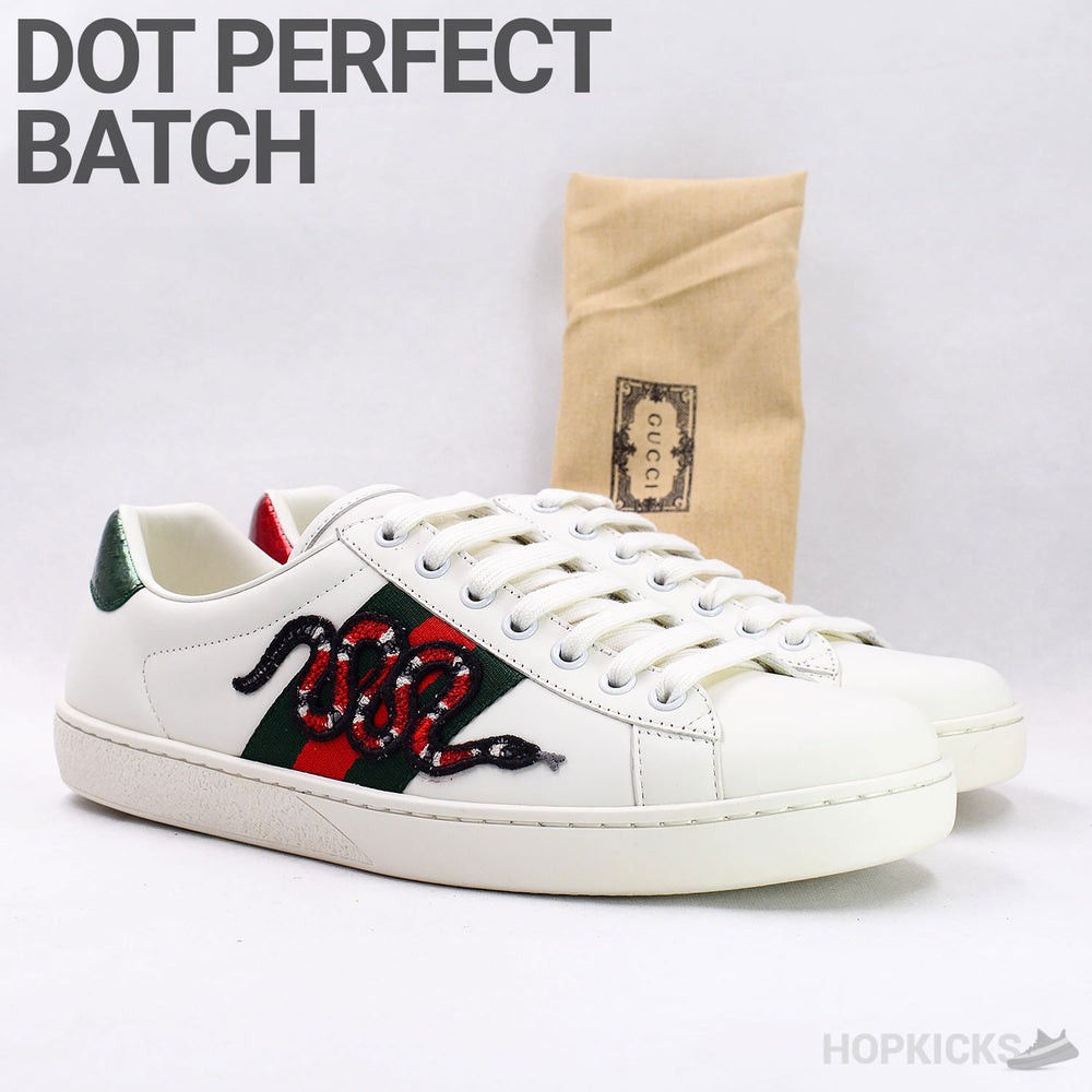 GG White Ace Embroidered Snake