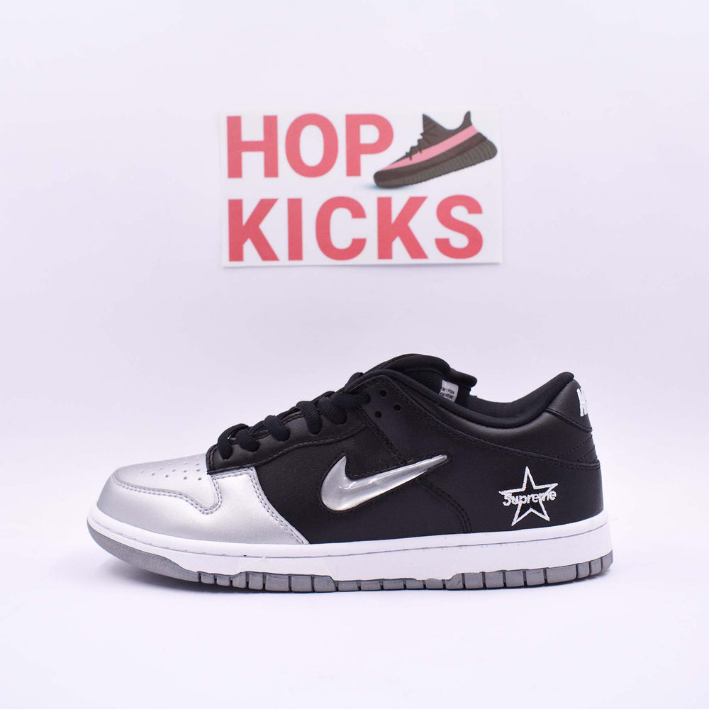 Supreme X SB Dunk Low Metallic Silver