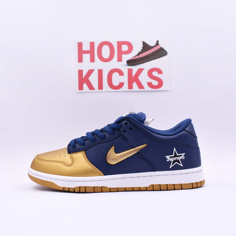 Supreme X SB Dunk Low Jewel Swoosh Gold
