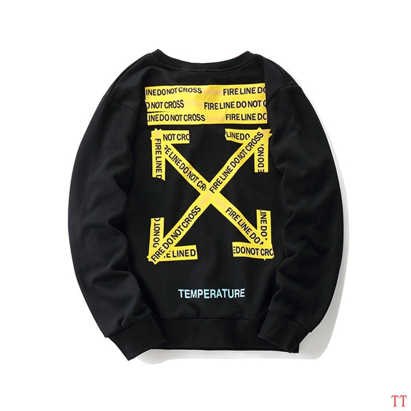 OFF-WHITE FIRE TAPE FLEECE SWEATSHIRT [ TOP MATERIALS ]